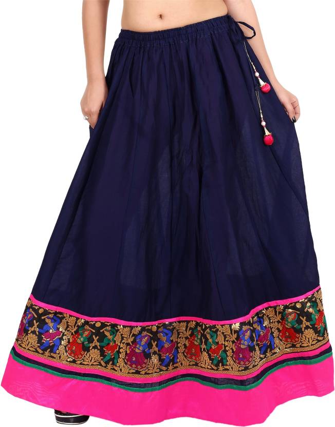 Traditional Design Banarasi Border Long Skirt w/ 16 Plates 29518